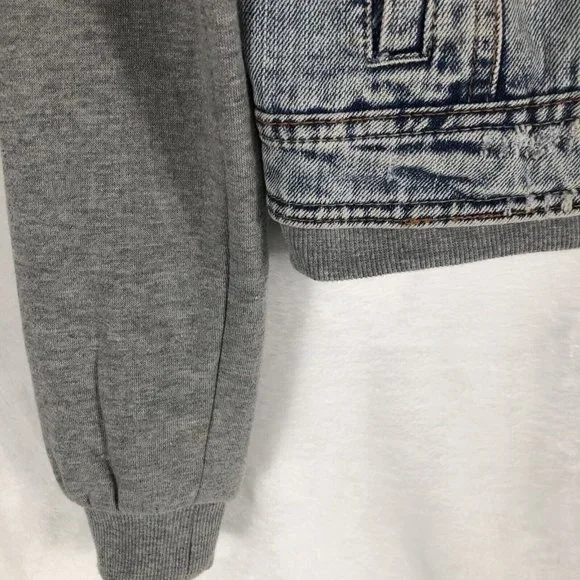 Highway Jeans Girls Denim Jacket Size S Hooded Sweatshirt Button Up Casual - Picture 11 of 15